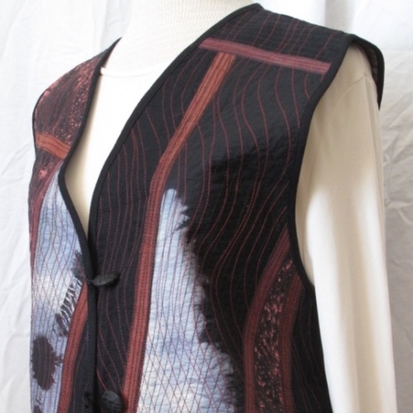 UNIQUE, REVERSIBLE HAND MADE, HAND DYED VEST - Picture 3 of 8